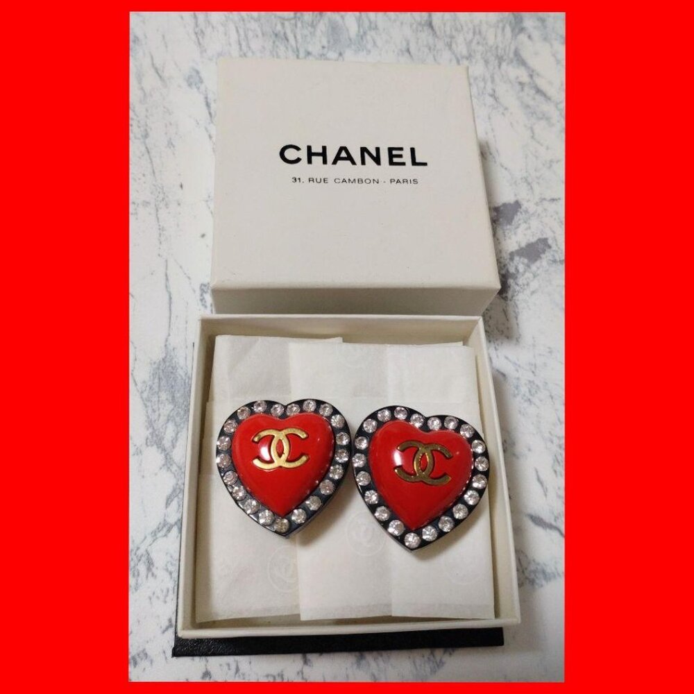 Chanel 1995 SS Heart crystal earrings - Picture 3 of 14